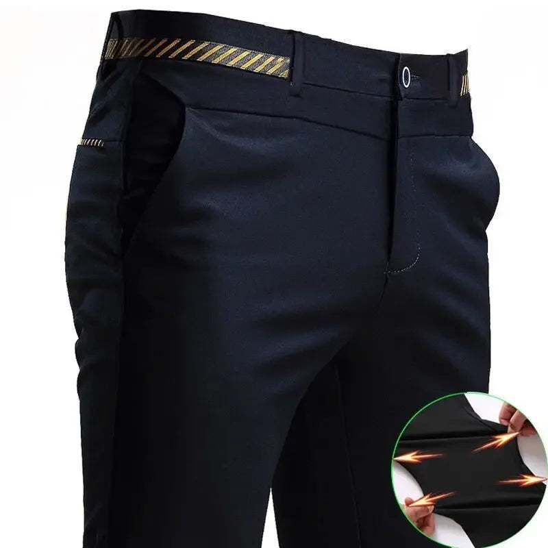 Black Suit Pants for Men Spring and Autumn Stretchy and Non-Ironing Office Trousers Slim Fit Formal Pants for Men Dress Pants