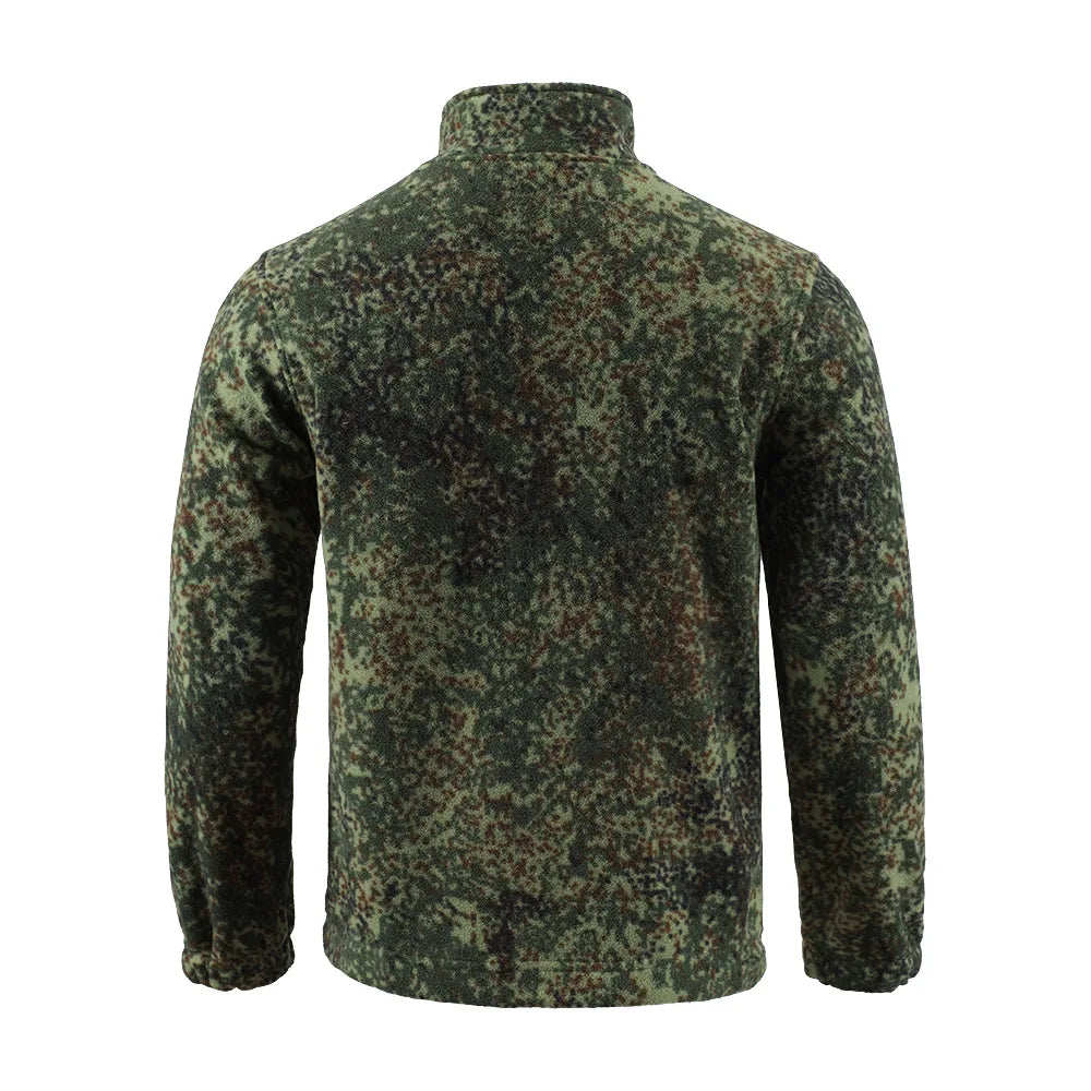 Outdoor Camouflage Fleece Jacket Double-Sided Shake Fleece Cardigan Tactical Jacket Warm Mountaineering Suit
