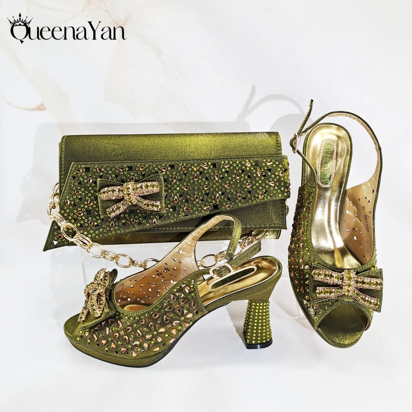 New Italian Design Open Toe Women High Heels for 2025 Elegant Party Wine Color Diamond Pumps Shoes and Bags Matching Set