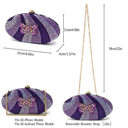 Green Color Pointed-Toe High Women Heels Shoes and Bags for Women Rhinestone Evening Party Elegant Luxury Handbag