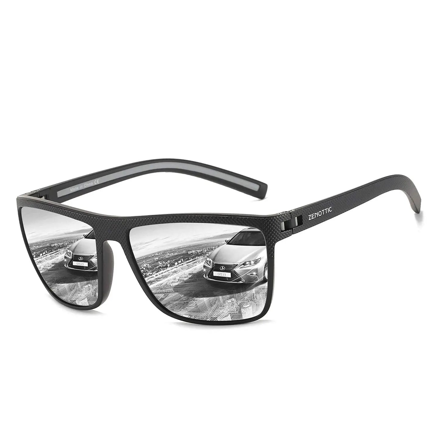 Polarized Sunglasses for Men Shades Lightweight TR90 Frame UV400 Protection Square Outdoor Trave Driving Sun Glasses