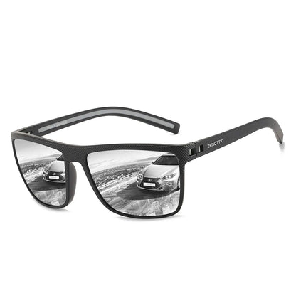 Polarized Sunglasses for Men Shades Lightweight TR90 Frame UV400 Protection Square Outdoor Trave Driving Sun Glasses