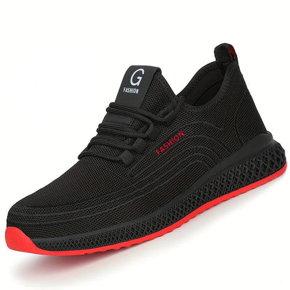 Manlegu Air Mesh Steel Toe Work Shoes Breathable Working Shoes Women Man Safety Shoes Lightweight Puncture-Proof Safety Boots