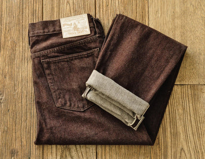 Men Jeans Brown Jeans Men Jeans Trousers  Selvedge Denim Jeans for Men Taper Fit Mens Jeans vintage 13.8 Oz