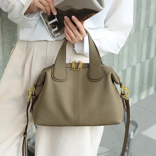 Women's Bag 2025 Trend Natural Cow Leather Bag Female Retro Cowhide Crossbody Bags Ladies Large Capacity Shoulder Bag Women