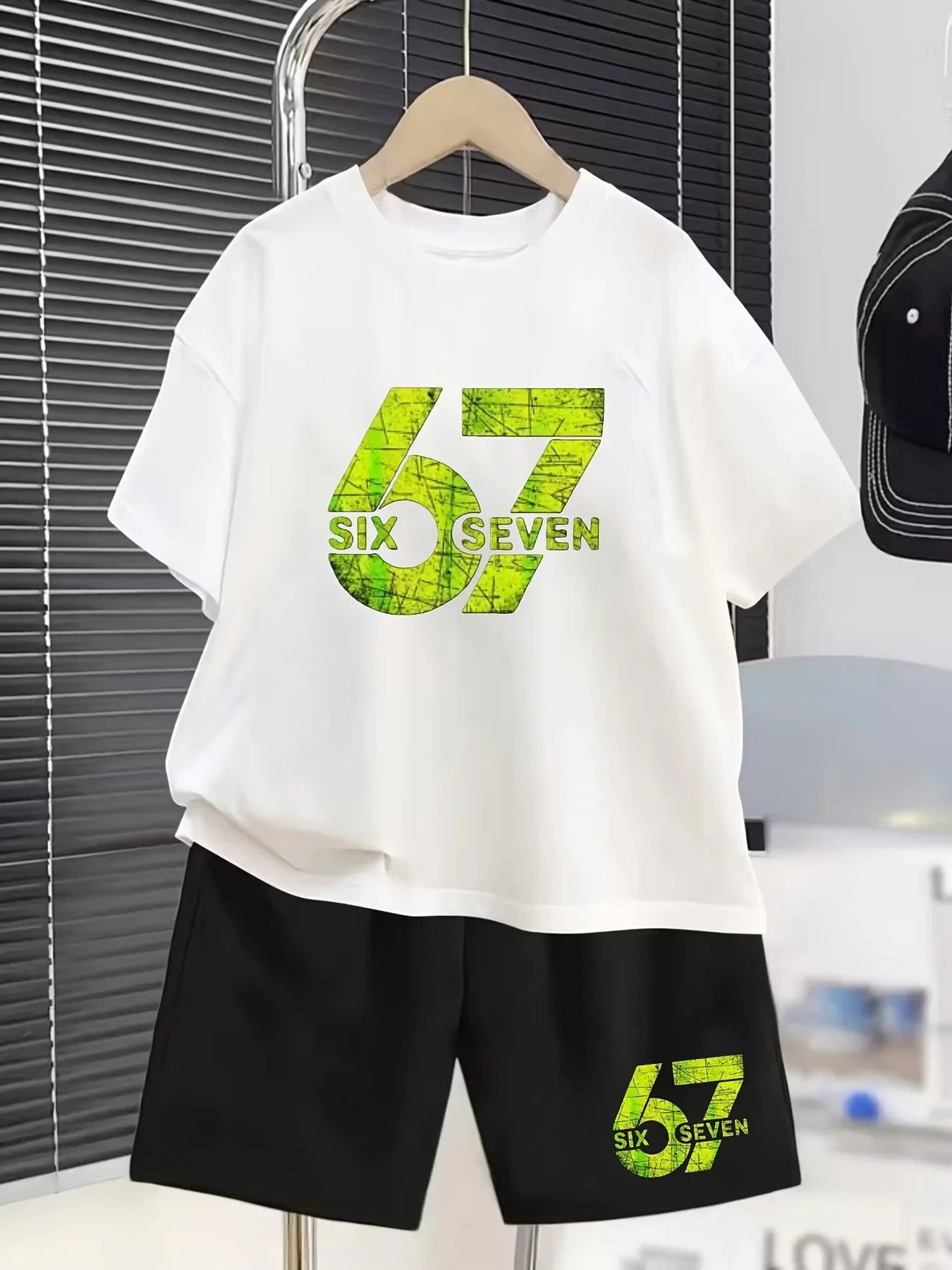 New Kids Clothes Girls 67 Funny Printer Kids T-shirt Shorts Pant Set Fashion Children's Clothes Casual Short Sleeve Shorts Set