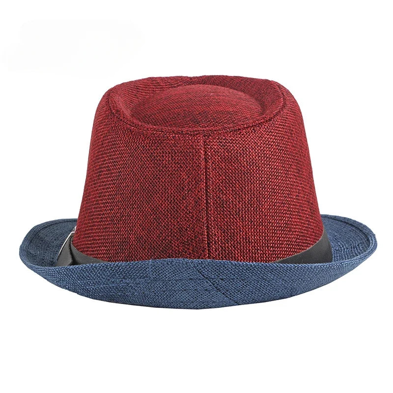 Spring and Summer Patchwork Men's Jazz Hat  Unisex Fashionable Fedoras Hat for Women
