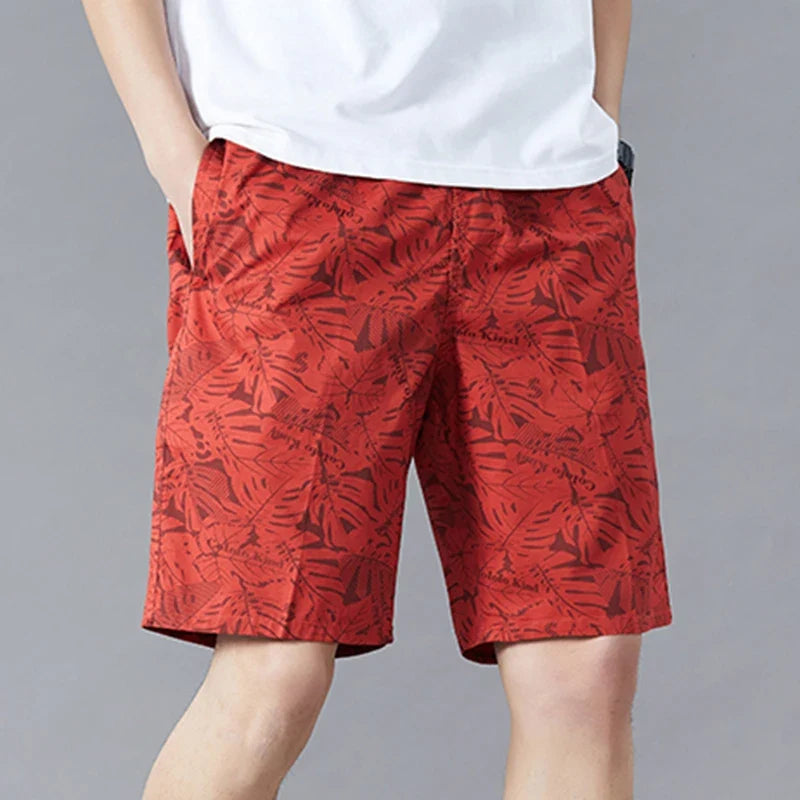 Men's Sweatpants Baggy Comfortable Shorts Male Casual Travel Outdoor Sports Bermuda Shorts Elastic Waist Y2K Print Half Pants