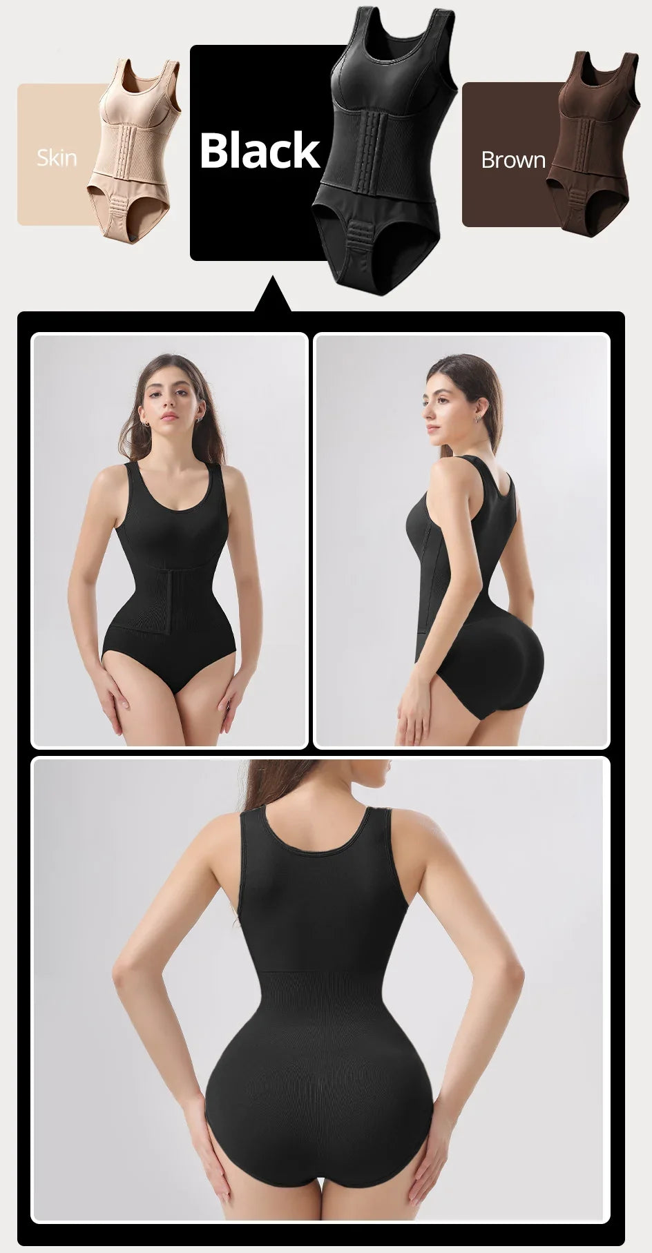 Woman Slim Bodysuit Shapewear with Zipper Belt Women Tummy Control Fajas Body Shaper Waist Trainer Slimming Cincher Corset Tops