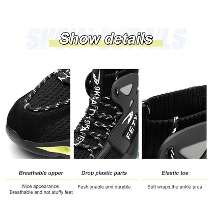 European Plus Size 50 Newest Design Men Wrok Safety Boots Anti-smash Steel Toe Cap Indestructible Construction Industry Shoes