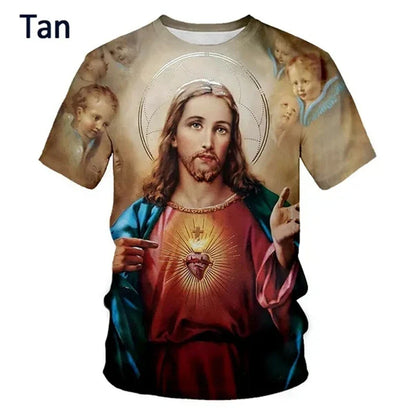 Jesus Love Every Christian 3D Printing T-shirt Summer Fashion Jesus Pattern Men's Women's Short Sleeve Casual Tshirt Ropa Hombre