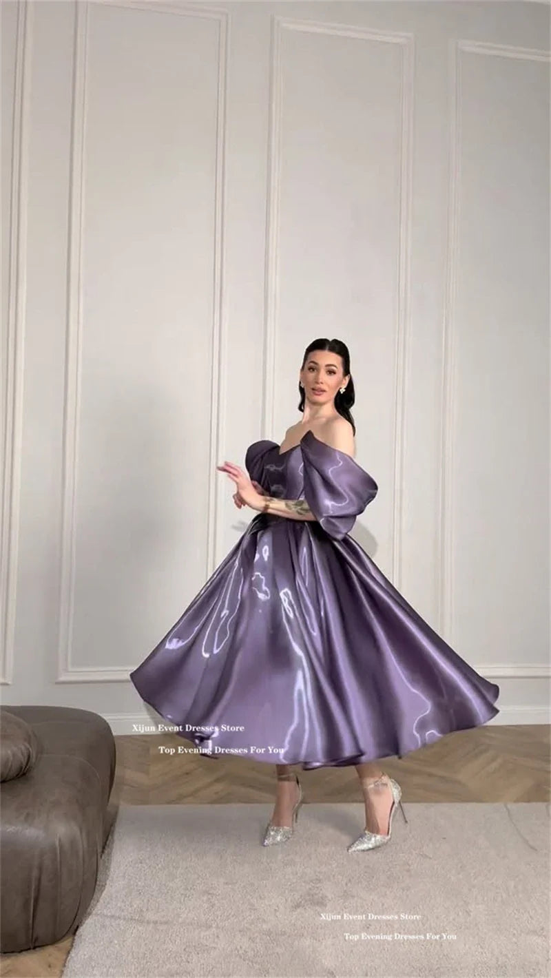 Modern Lilac Evening Dresses Off The Shoulder Sweetheart Prom Dress A-Line Formal Birthday Party Dresses 2026 Customized