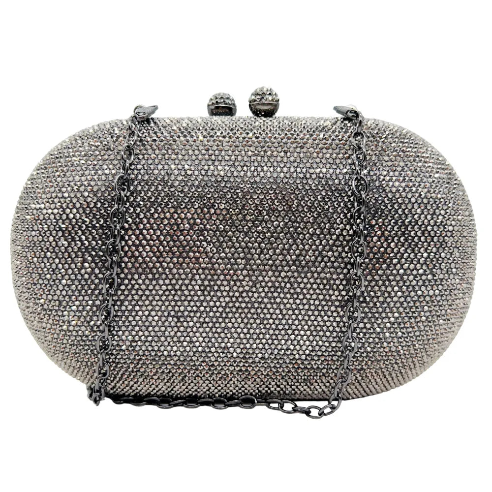 Middle East Diamond Embellished Evening Bag Pure Color Rhinestone Women's Clutch Handbag Polyester Daily Match Magnetic Buckle