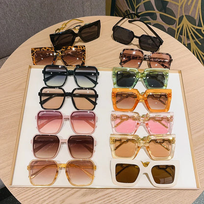 14Pcs Women's European and American Classic Popular Square Frame Versatile Street Style Party Beach Elegant Set Glasses