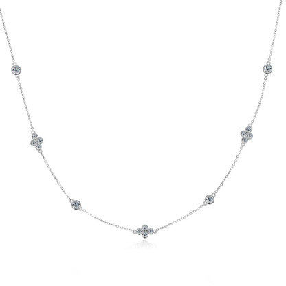 3mm&2mm Moissanite Choker Necklaces Collar Plata 925 Sterling Silver Clavicle Chain Necklace For Women Neck Jewellry Gift