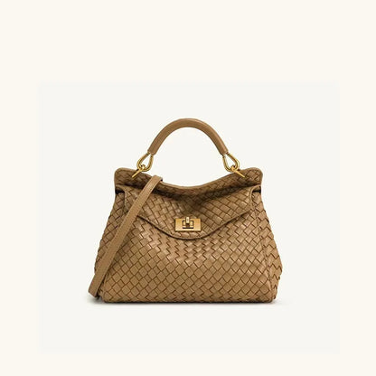 Lucia Elegant Buckle Genuine Leather Handbag for Women, Urban Casual Commuter Shoulder and Crossbody Bag