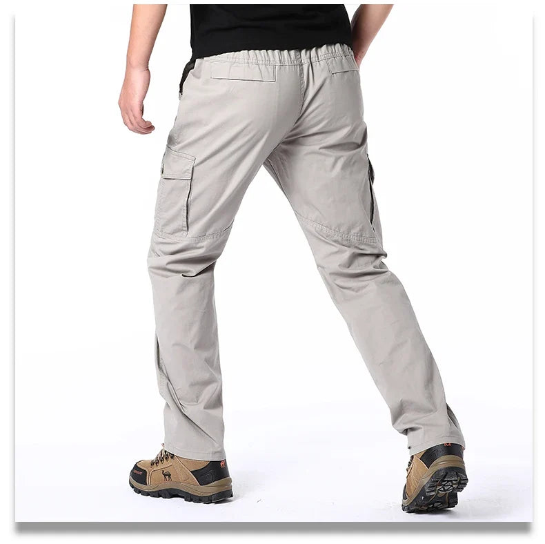 Plus Size Men's Cargo Pants Casual Loose Multi Pocket High Quality Cotton Pants Long Trousers Mens Jogger Pants 5XL 6XL