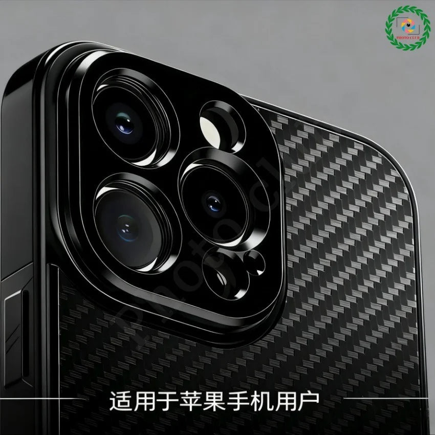 17mm Carbon Fiber Thread Phone Case For iPhone 17 Pro Max 17mm Interface Phone Case iPhone 17 Series Photography Accessories
