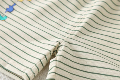 New Summer Baby Boy Clothes Set Toddler Boys Striped Cartoon T-shirt Short Pant 2-Piece Casual Infant Children's Clothing Outfit