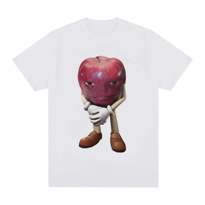 Funny Me Asf Apple with Face Meme T Shirt Unisex Fashion High Quality T Shirts Retro Casual Short Sleeve T-shirt Tops