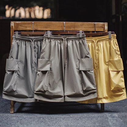 2026 New American Retro Mountain Lightweight A-line Shorts Men Big Pocket Functional Straight Leg Summer Pants Cargo Pants