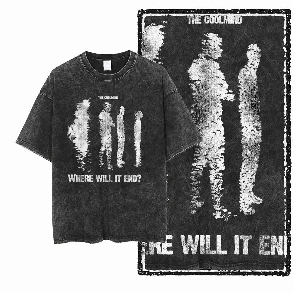 G58 Acid Washed Black Cotton Vintage Creative  Graphic Men T-shirt |  Streetwear Big Size Cool O-neck men's Tee Tshirt