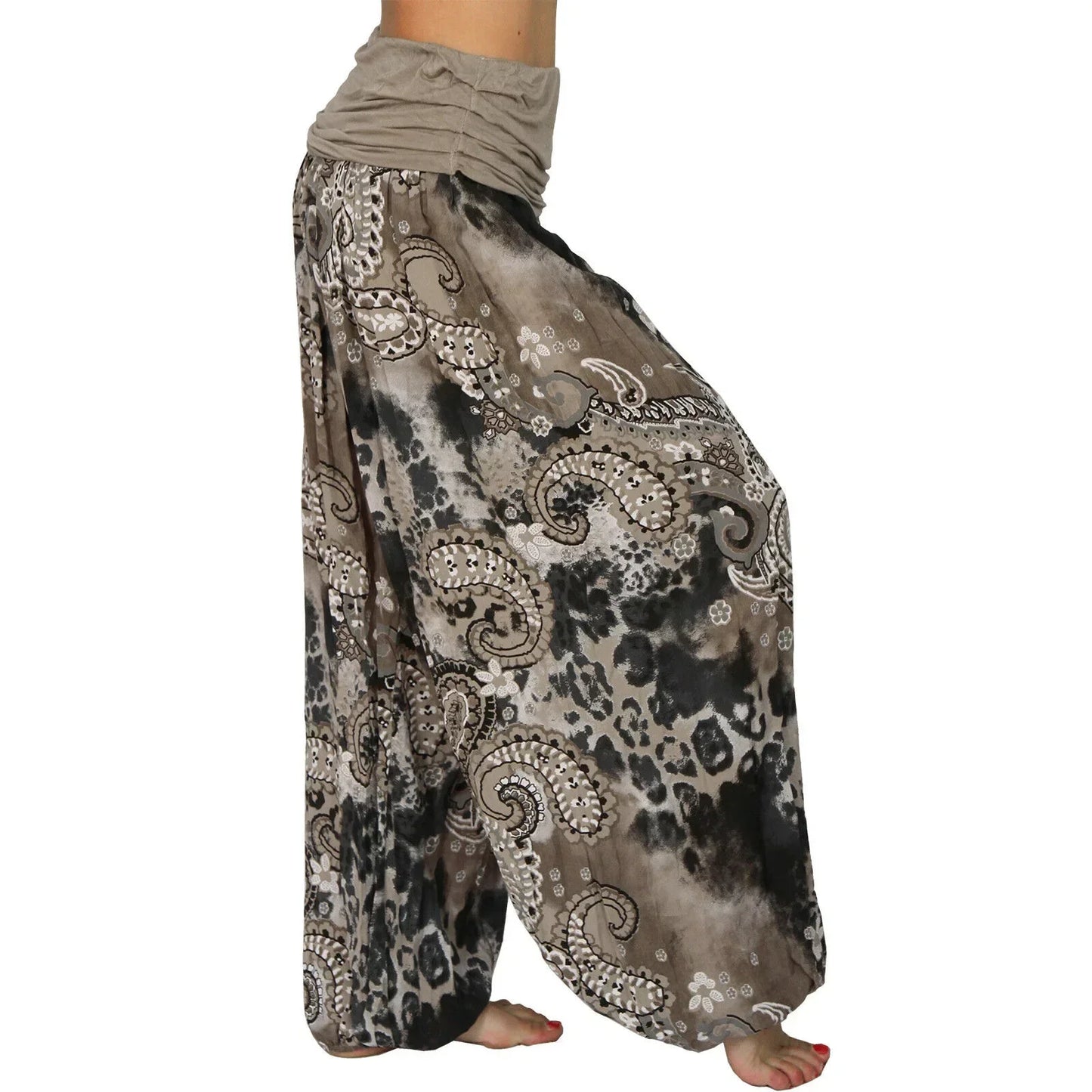 Plus Size 1XL-8XL Woman‘s Fashion  Multi-color Digital Printed Harem Pants Trousers Ladies Long Leg Wide Leg Pants Pants