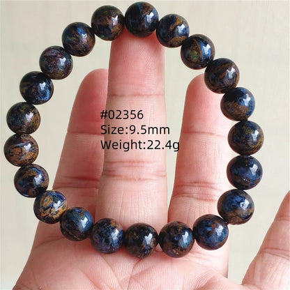 Natural Blue Pietersite Bracelet Women Men Beads Round Beads Chatoyant Cat Eye Fire Pietersite Namibia AAAAAA