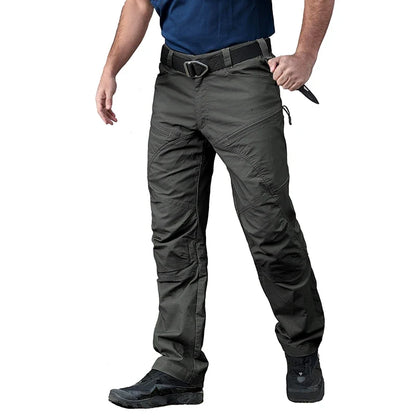 Stretch Tactical Pants Men Water Resistant Rip Stop Cotton Outdoor Work Cargo Pants Multi-Pocket Lightweight Combat Hiking Pants