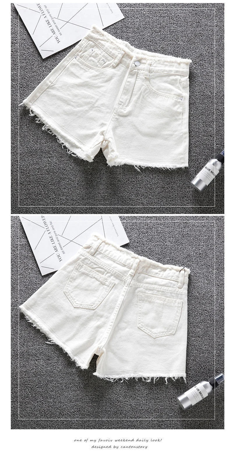 2026 New Summer Shorts Women Jeans High-waisted Denim Short Pants Female Rough-selvedge Outside Casual Sports Shorts Loose Jeans