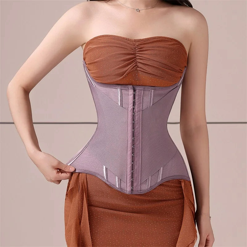U-shaped Waist Trainer Corset Women Buttoned Shapers Breast Lifted Waist Trainer Steel Bone Slimming Womens Body Shapewear