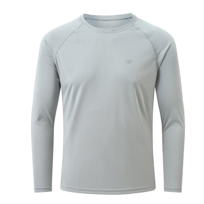 Men UPF 50+ Long Sleeve T-Shirt, Rash Guard Breathable Tops, Pullover Shirt for Sport Fishing Hiking Running Beach Surfing