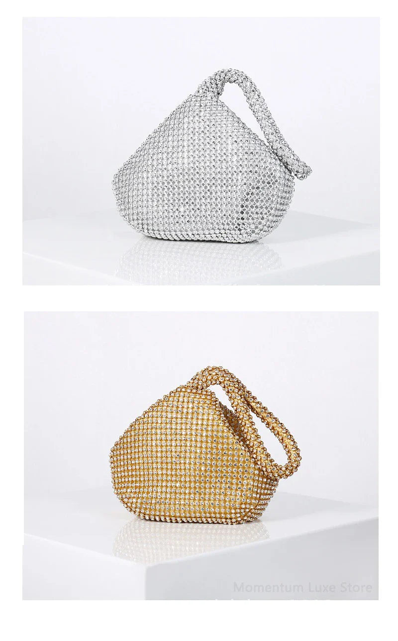 Fashion Designer Evening Bag Ladies Rhinestone Clutch Soft Purse Handbag for Women Party Gift Wedding Accessories Daily Use