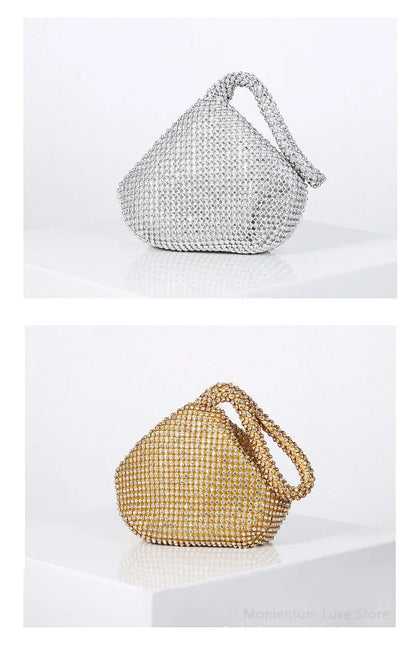 Fashion Designer Evening Bag Ladies Rhinestone Clutch Soft Purse Handbag for Women Party Gift Wedding Accessories Daily Use