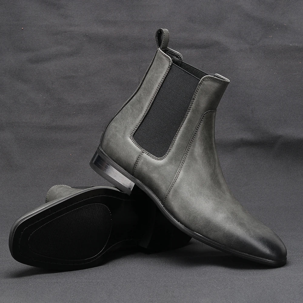 40~46 Chelsea Boots Men 2024 Brand Comfortable Fashion Leather Men Boots #KD431