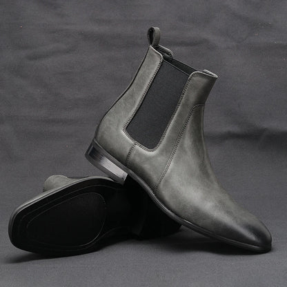 40~46 Chelsea Boots Men 2024 Brand Comfortable Fashion Leather Men Boots #KD431