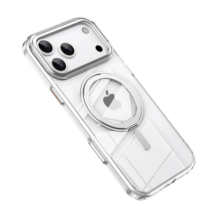 360° Rotating Stand Magnetic Case For iPhone 17 16 15 14 13 12 11 Pro Max Plus 17Air 16e Premium Metal Button Folding Bracket