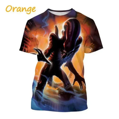 Fashion Men Clothing New Alien Creature 3D Print T-shirt Personalized Casual Oversized T Shirt Harajuku Street Unisex Tops Tees