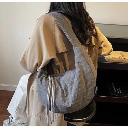 New Comfortable and Versatile Texture Hobo Bags Women Crossbody Bags Large Capacity Lightweight Casual Storage Bags Fashionable