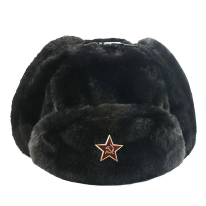 Outdoors Thick Bomber Hat Plush Warm Russian Ushanka Windproof Snow Caps for Women Men