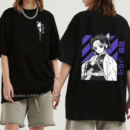 Japanese Anime Demon Slayer Graphic Print T Shirt Fashion Casual Crew Neck Short Sleeve Plus Size T Shirt Women
