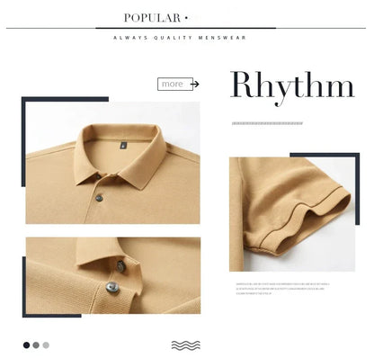 Luxury men's polo shirt brand embroidered short sleeved 100% cotton business casual skin friendly breathable summer new T-shirt