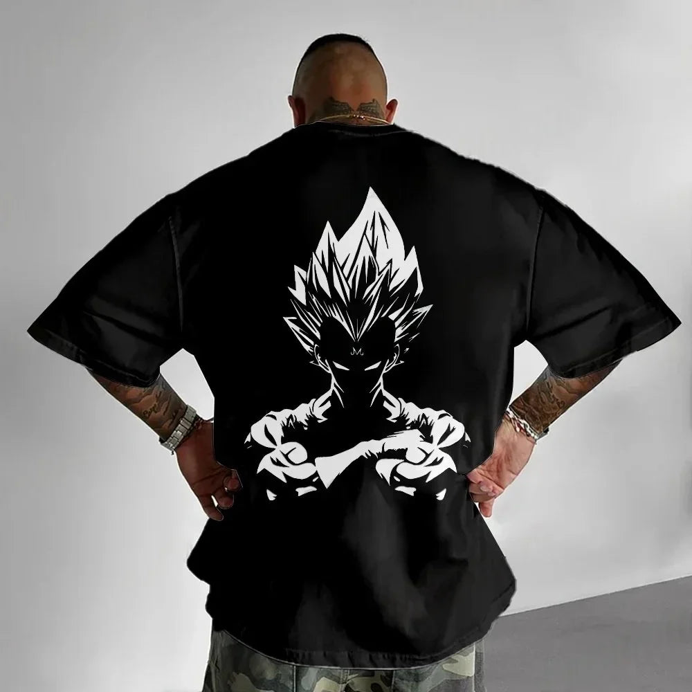 Dragon Ball Summer Men's T-Shirt Japanese Anime Vegeta Autumn Inside Boy Children Parent-Child Personality Trend Short Sleeve