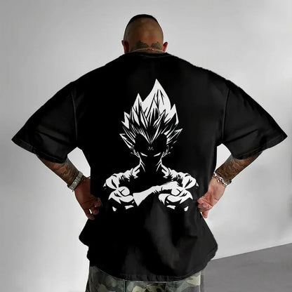 Dragon Ball Summer Men's T-Shirt Japanese Anime Vegeta Autumn Inside Boy Children Parent-Child Personality Trend Short Sleeve