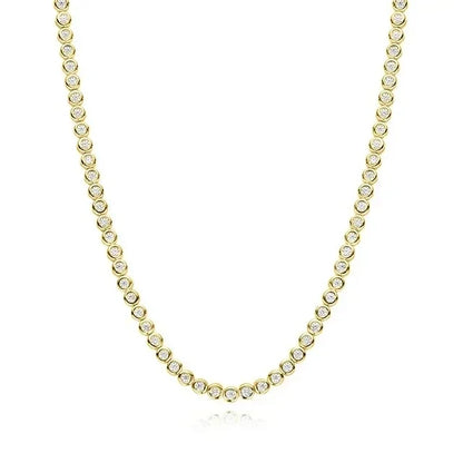 3mm Round Bubble Moissanite Tennis Necklace Bracelets Bezel Setting 925 Silver D Color Diamond Neck Chain Chokers for Women