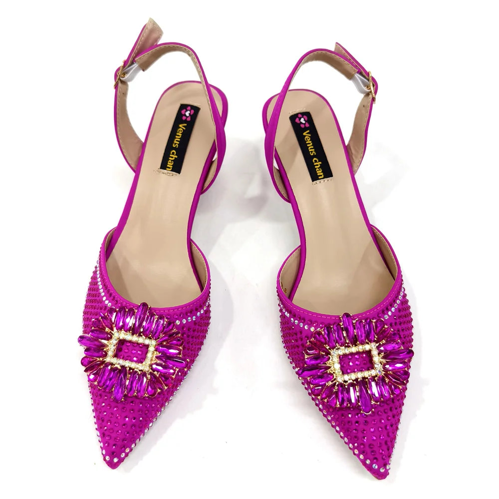 2025 Luxury Italian Design Women's Party Heels and Matching Handbag Set - Perfect for African Weddings and Special Occasions