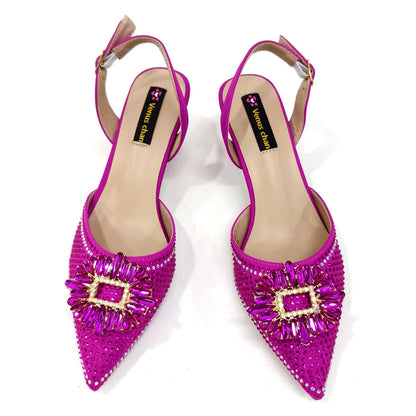 2025 Luxury Italian Design Women's Party Heels and Matching Handbag Set - Perfect for African Weddings and Special Occasions