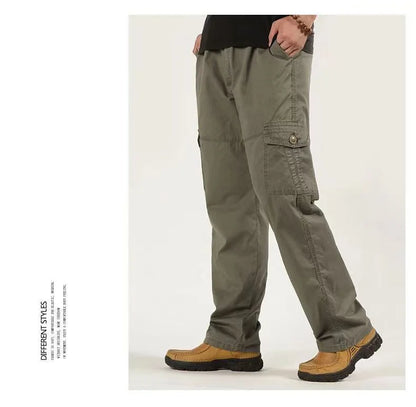 6XL Winter Men Fleece Pants Large size Mens Cargo Pants Trousers  Men Sports Sweatpants Thicken Style Trousers Jogger Pants Male