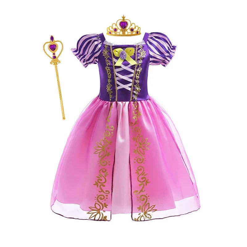 Girls Princess Dress Kids Cinderella Snow White Aurora Sofia Rapunzel Cinderella Halloween Costume Children Birthday Party Dress