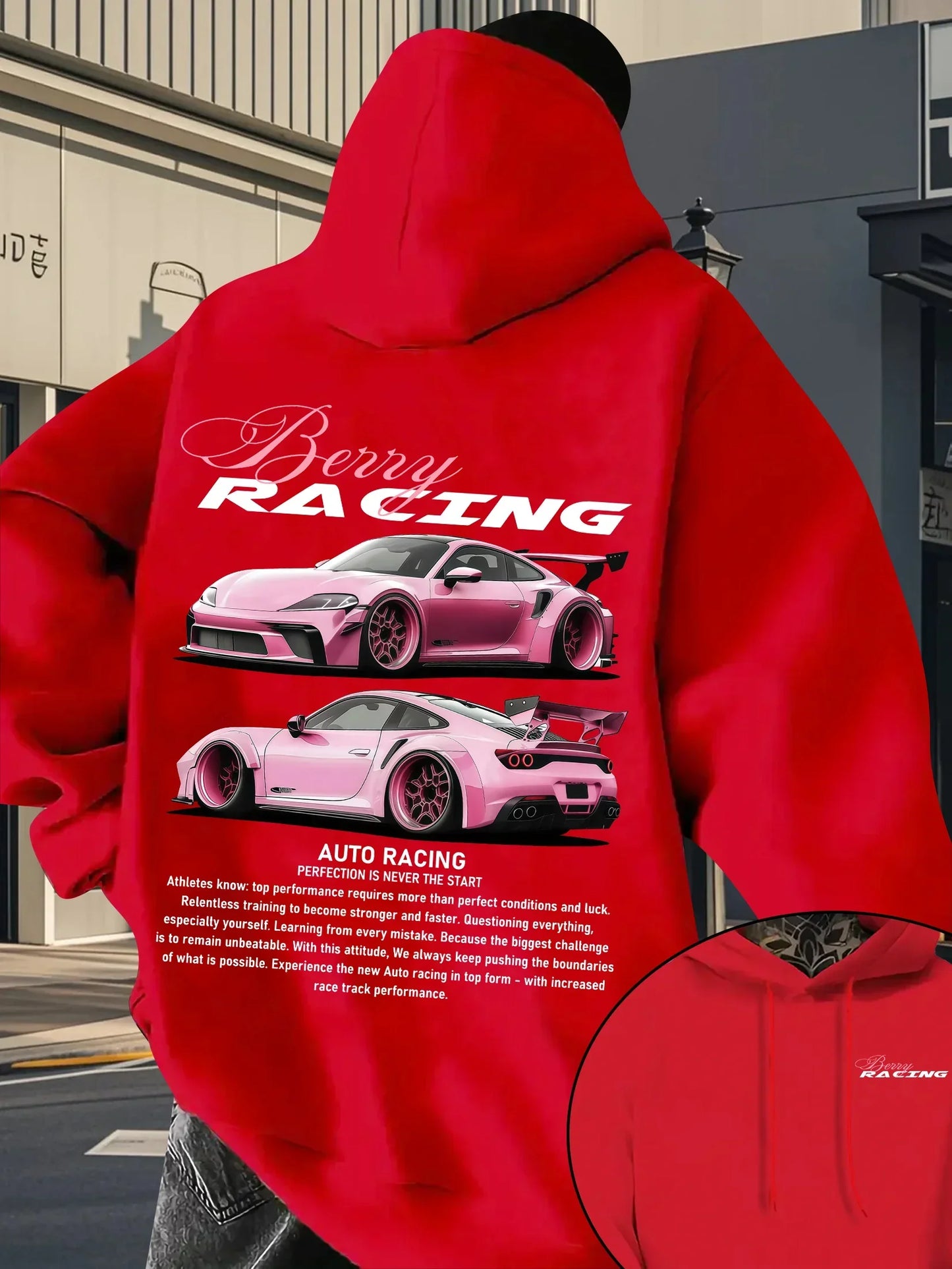 2026 Men's Car Print Hoodie Y2K Streetwear Fashion Hooded Sweatshirt Casual Comfortable Pullover Top